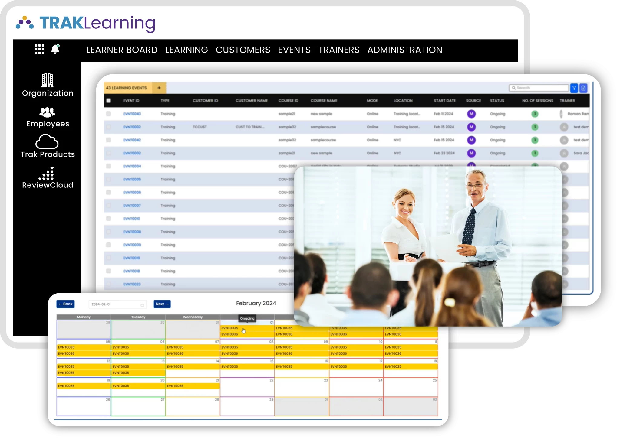 Create training events with ease.